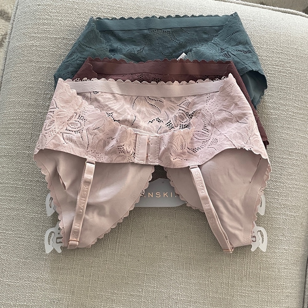 Danskin Lace Bralette Set - Sage Green, Mauve, Blush - Picture 4 of 4